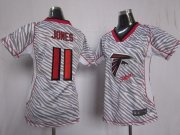 Wholesale Cheap Nike Falcons #11 Julio Jones Zebra Women's Stitched NFL Elite Jersey