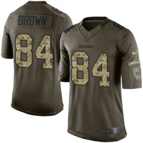 Wholesale Cheap Nike Raiders #84 Antonio Brown Green Men\'s Stitched NFL Limited 2015 Salute To Service Jersey