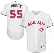 Wholesale Cheap Blue Jays #55 Russell Martin White Flexbase Authentic Collection Mother's Day Stitched MLB Jersey