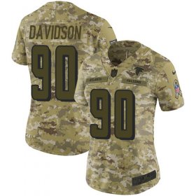 Wholesale Cheap Nike Falcons #90 Marlon Davidson Camo Women\'s Stitched NFL Limited 2018 Salute To Service Jersey