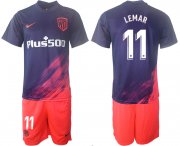 Wholesale Cheap Men 2021-2022 Club Atletico Madrid away purple 11 Soccer Jersey
