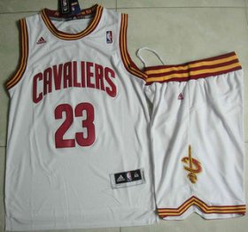 Wholesale Cheap Cleveland Cavaliers #23 LeBron James White Revolution 30 Swingman Jersey Short Suits
