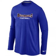 Wholesale Cheap Nike Tampa Bay Buccaneers Authentic Font Long Sleeve T-Shirt Blue
