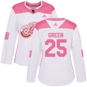 Wholesale Cheap Adidas Red Wings #25 Mike Green White/Pink Authentic Fashion Women\'s Stitched NHL Jersey