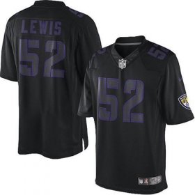 Wholesale Cheap Nike Ravens #52 Ray Lewis Black Men\'s Stitched NFL Impact Limited Jersey