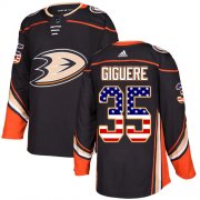 Wholesale Cheap Adidas Ducks #35 Jean-Sebastien Giguere Black Home Authentic USA Flag Stitched NHL Jersey