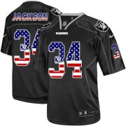 Wholesale Cheap Nike Raiders #34 Bo Jackson Black Men's Stitched NFL Elite USA Flag Fashion Jersey
