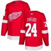 Wholesale Cheap Adidas Red Wings #24 Chris Chelios Red Home Authentic Stitched NHL Jersey