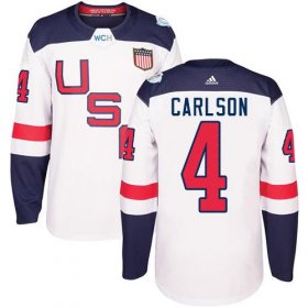 Wholesale Cheap Team USA #4 John Carlson White 2016 World Cup Stitched NHL Jersey