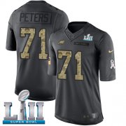Wholesale Cheap Nike Eagles #71 Jason Peters Black Super Bowl LII Men's Stitched NFL Limited 2016 Salute To Service Jersey