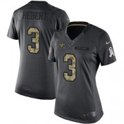 Wholesale Cheap Nike Saints #3 Bobby Hebert Black Women's Stitched NFL Limited 2016 Salute to Service Jersey