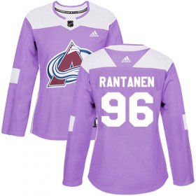 Wholesale Cheap Adidas Avalanche #96 Mikko Rantanen Purple Authentic Fights Cancer Women\'s Stitched NHL Jersey