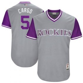 Wholesale Cheap Rockies #5 Carlos Gonzalez Gray \"Cargo\" Players Weekend Authentic Stitched MLB Jersey