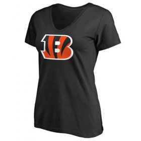 Wholesale Cheap Women\'s Cincinnati Bengals Pro Line Primary Team Logo Slim Fit T-Shirt Black