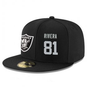 Wholesale Cheap Oakland Raiders #81 Mychal Rivera Snapback Cap NFL Player Black with Silver Number Stitched Hat