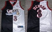 Wholesale Cheap Philadelphia 76ers #3 Allen Iverson Black/White Two Tone Jersey