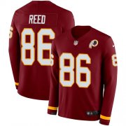 Wholesale Cheap Nike Redskins #86 Jordan Reed Burgundy Red Team Color Men's Stitched NFL Limited Therma Long Sleeve Jersey