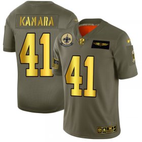 Wholesale Cheap New Orleans Saints #41 Alvin Kamara NFL Men\'s Nike Olive Gold 2019 Salute to Service Limited Jersey