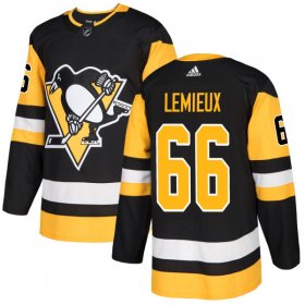 Wholesale Cheap Adidas Penguins #66 Mario Lemieux Black Home Authentic Stitched NHL Jersey