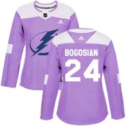 Cheap Adidas Lightning #24 Zach Bogosian Purple Authentic Fights Cancer Women's Stitched NHL Jersey