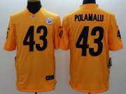Wholesale Cheap Nike Steelers #43 Troy Polamalu Gold Men's Stitched NFL Limited Jersey