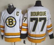 Wholesale Cheap Bruins #77 Ray Bourque White/Yellow CCM Throwback Stitched NHL Jersey