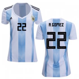Wholesale Cheap Women\'s Argentina #22 A.Gomez Home Soccer Country Jersey