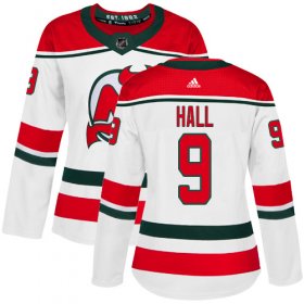 Wholesale Cheap Adidas Devils #9 Taylor Hall White Alternate Authentic Women\'s Stitched NHL Jersey