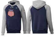Wholesale Cheap Olympic Team USA Pullover Hoodie Dark Blue & Grey