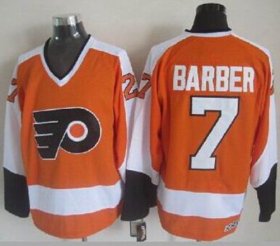 Wholesale Cheap Flyers #7 Bill Barber Orange CCM Throwback Stitched NHL Jersey