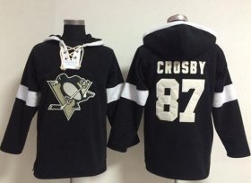 Wholesale Cheap Penguins #87 Sidney Crosby Black NHL Pullover Hoodie