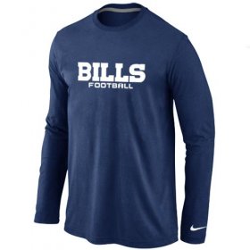 Wholesale Cheap Nike Buffalo Bills Authentic Font Long Sleeve T-Shirt Dark Blue