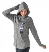 Wholesale Cheap Women's NFL Baltimore Ravens G-III 4Her by Carl Banks Recovery Full-Zip Hoodie Heathered Gray
