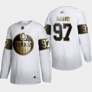 Wholesale Cheap Edmonton Oilers #97 Connor McDavid Men's Adidas White Golden Edition Limited Stitched NHL Jersey
