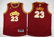Wholesale Cheap Men's Cleveland Cavaliers #23 LeBron James Red Throwback 2017 The NBA Finals Patch Jersey