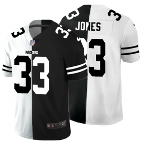 Cheap Green Bay Packers #33 Aaron Jones Men\'s Black V White Peace Split Nike Vapor Untouchable Limited NFL Jersey