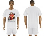 Wholesale Cheap Manchester United Blank White Soccer Club T-Shirt_1