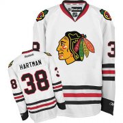 Wholesale Cheap Blackhawks #38 Ryan Hartman White Road Stitched Youth NHL Jersey