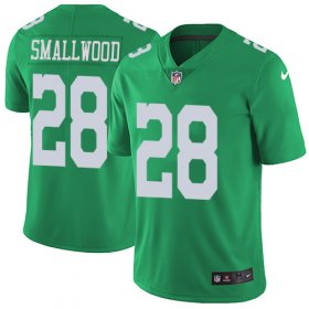Wholesale Cheap Nike Eagles #28 Wendell Smallwood Green Men\'s Stitched NFL Limited Rush Jersey