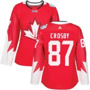 Wholesale Cheap Team Canada #87 Sidney Crosby Red 2016 World Cup Women's Stitched NHL Jersey
