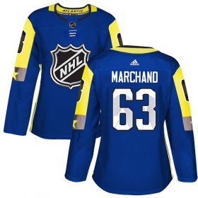 Wholesale Cheap Adidas Bruins #63 Brad Marchand Royal 2018 All-Star Atlantic Division Authentic Women\'s Stitched NHL Jersey