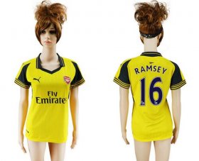 Wholesale Cheap Women\'s Arsenal #16 Ramsey Away Soccer Club Jersey