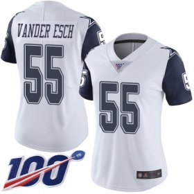 Wholesale Cheap Nike Cowboys #55 Leighton Vander Esch White Women\'s Stitched NFL Limited Rush 100th Season Jersey