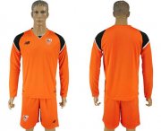 Wholesale Cheap Sevilla Blank Orange Goalkeeper Long Sleeves Soccer Club Jersey