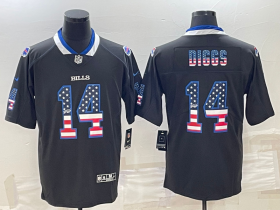 Wholesale Cheap Men\'s Buffalo Bills #14 Stefon Diggs Black 2018 USA Flag Fashion Limited Stitched Jersey
