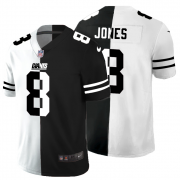 Cheap New York Giants #8 Daniel Jones Men's Black V White Peace Split Nike Vapor Untouchable Limited NFL Jersey