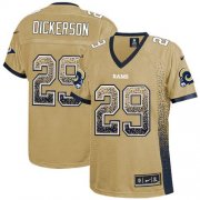 Wholesale Cheap Nike Rams #29 Eric Dickerson Gold Women's Stitched NFL Elite Drift Fashion Jersey