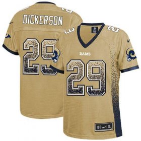 Wholesale Cheap Nike Rams #29 Eric Dickerson Gold Women\'s Stitched NFL Elite Drift Fashion Jersey