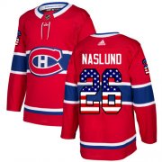 Wholesale Cheap Adidas Canadiens #26 Mats Naslund Red Home Authentic USA Flag Stitched NHL Jersey