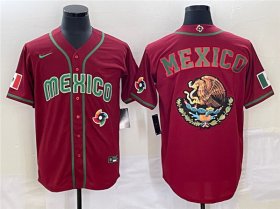 Wholesale Cheap Men\'s Mexico Baseball 2023 Red Team Big Logo World Baseball Classic Stitched Jersey